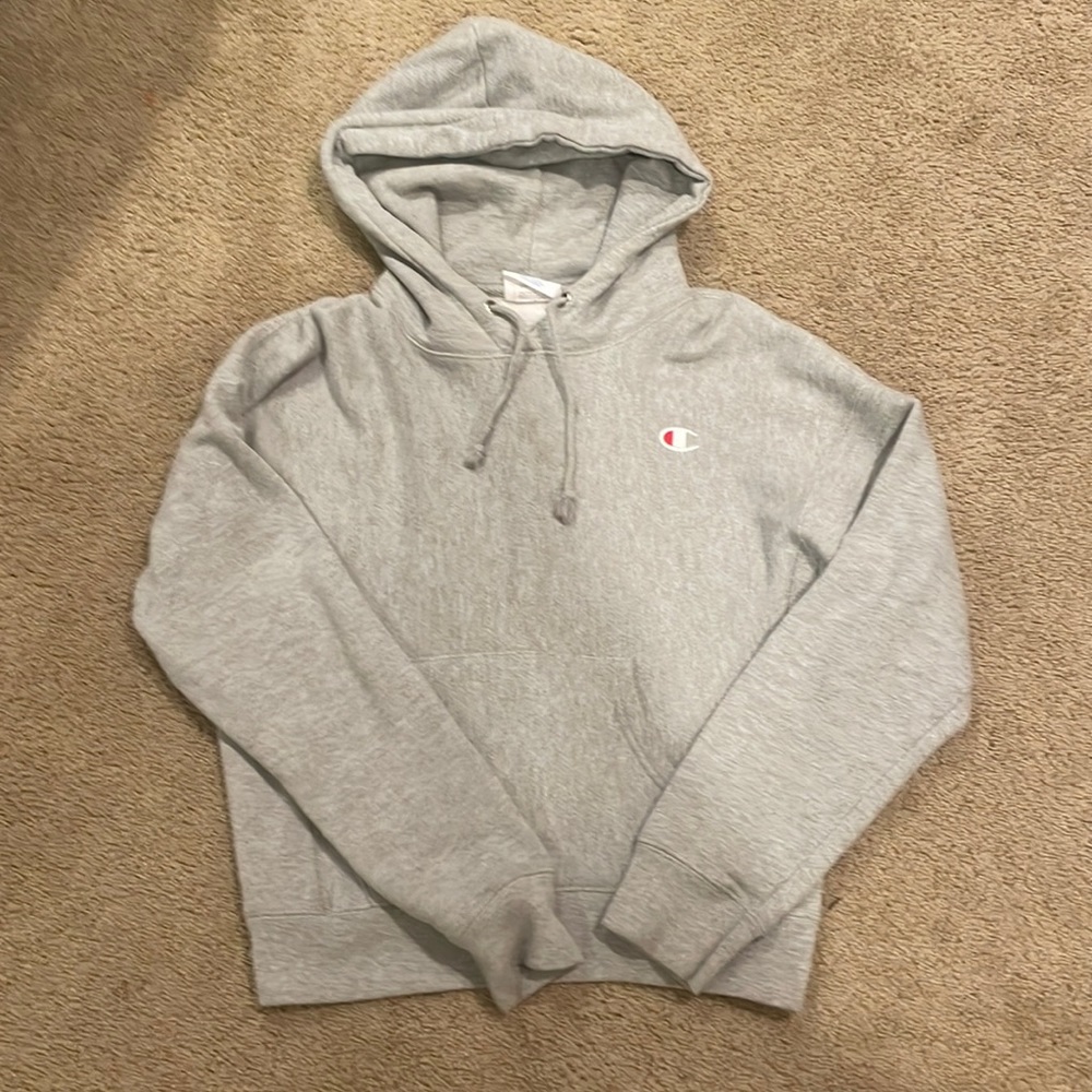 Gray small women’s champion hoodie